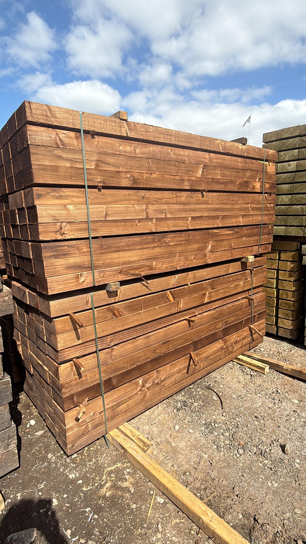 2.4m Tanalised Garden Sleepers - Brown